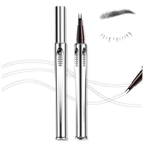 HOSAILY Microblading Eyebrow&Lower Eyelash Pen with Two Micro-Fork Tipped Waterproof Long Lasting Smudge Proof Magical Upgraded Liquid Brow Pencil Natural Hair-Like Eyebrow Makeup#3Black