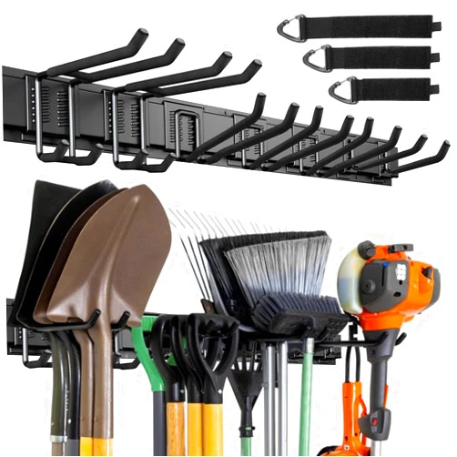 VICHTOP Garage Garden Tool Organizer Wall Mount,48 Inch Garage Organizer Wall Mounted Storage System with 7 Layer Hooks,Max 440lbs Adjustable Metal Hooks,Home Gift