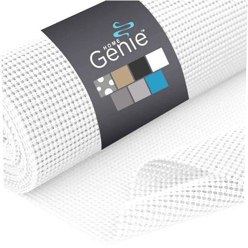 HOME GENIE Shelf Drawer and Cabinet Liner, Durable with Strong Grip, 12 in x 20 FT, Non Adhesive Liners Protect Kitchen Cabinets and Cupboard, Pantry, Bathroom Drawers and Shelves, Desks, Pure White