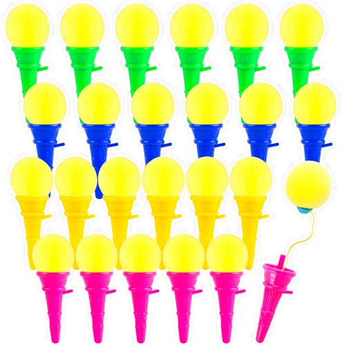 AMOR PRESENT 24PCS Ice Cream Shooters Toys,Ice Cream Cone Foam Ball Launcher 4Inch Carnival Toys for Kids Ice Cream Party Favors