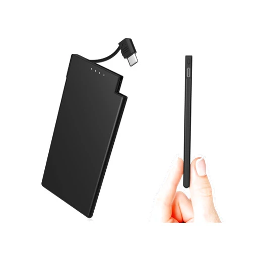 Auskang Portable Charger with Built in USB-C Cable Slim 5000mAh Power Bank Compatible with Samsung, Google Pixel, Android Phones, iPhone15 Series etc, Thin Battery Pack