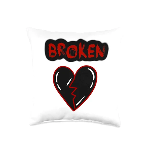 Pyxie Gurl My Broken Black Heart Throw Pillow, 16x16, Multicolor