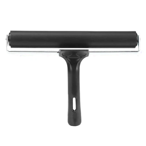 HEEPDD Rubber Roller, Black Rubber Brayer Roller Print Brush Ink Art Craft Oil Painting Tool for Printmaking Anti Skid Tape Construction