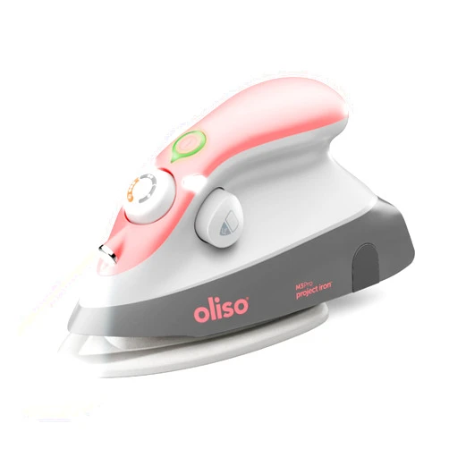 Oliso M3Pro Project Steam Iron with Solemate - for Sewing, Quilting, Crafting, and Travel | 1000 Watt Ceramic Soleplate Steam Iron | Coral