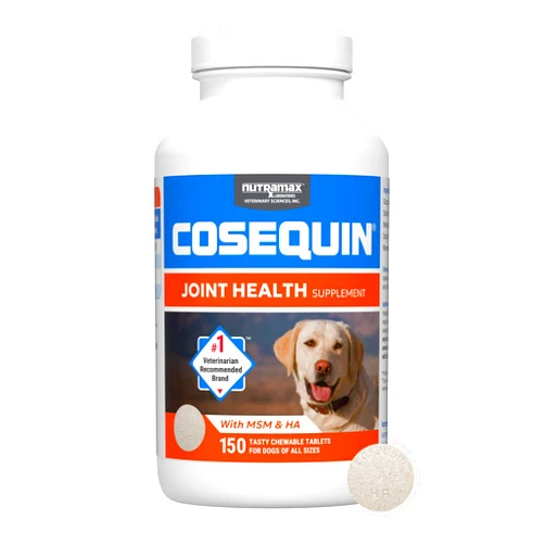 Nutramax Laboratories Nutramax Cosequin for Dogs Joint Health Supplement, Contains Glucosamine for Dogs, Plus Chondroitin, MSM and HA, Supports Healthy Joints, Chewable Tablets, 150 Count