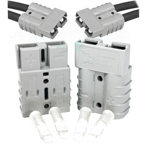 Anderson Power Products SB50 Connector Kit, 50 Amps, 36V Gray Housing, w/ 6 AWG, 6319 (Pair)