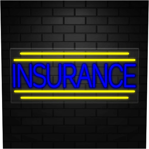 CommerceSigns Insurance Neon Sign for Retail Displays | Value priced LED Flex Neon | Electronic Light Up LED Sign for Windows/Walls | 32