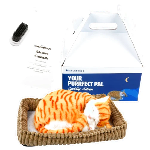 Maplefield Breathing Cat Stuffed Animal Doll – Realistic Cat Toy with Handcrafted Synthetic Fur - Breathing Stuffed Animal