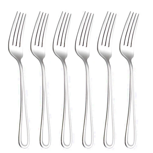 HISSF Table Forks Dinner Forks Stainless Steel 18/0 of Forks 6 Pcs for Home, Kitchen Restaurant, Dishwasher Safe, 7.99 Inches, Silver