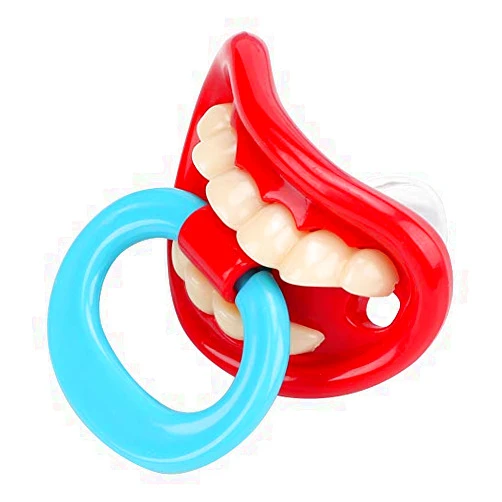 Zerodis Baby Funny Pacifier, Soft Silicone Funny Dummy Nipple Teethers Teeth Pacifier Child Soother for Newborn Infant Toddler(#1) Teeth Dummy