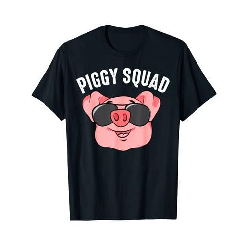 Cool Lucky Swine Fans Party Girl Boy Pork Team Art Piggy Squad | Cute Pig Farmer Animal Lovers Funny Farm Gift T-Shirt
