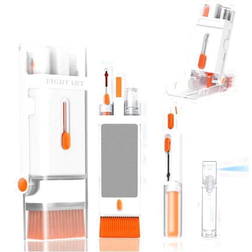 FA FIGHTART 8 in 1 Electronic Cleaner kit - Keyboard Cleaner,Laptop Cleaner with Brush,Keyboard Cleaner, Earphone Compartment/Laptop/Phone/Computer/Camera Lens/TV Screen