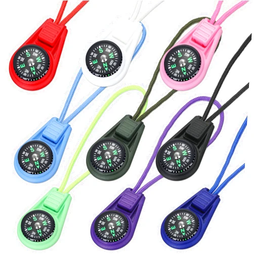 BBTO Multi-Color Mini Survival Compass Outdoor Camping Hiking Pocket Compass Liquid Filled Mini Compbum on Cord for Emergency Survival Kits Watchband Paracord Bracelet Necklace Key Chain
