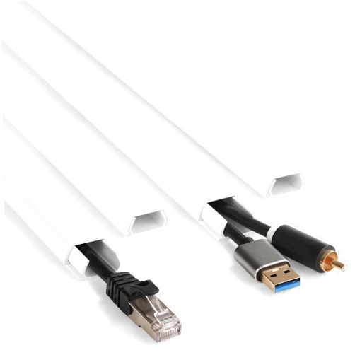 YCLYC 66in YCLYC Wire Covers for Cords Kit, White Wall Cord Hider Hide Cords, Cord Covers for Wires on Wall, TV Cable Hider Wall Kit, Easy to Install Cord Cover, Cable Management Wall 4XL16in W0.86inH0.43in
