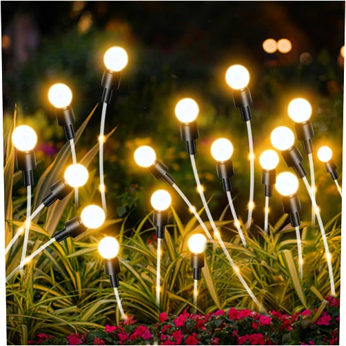 TONULAXX 6pack Glowing Branches Solar Swaying Light 60led Solar Garden Lights - Outdoor Yard Patio Pathway Decoration Upgraded Solar Garden Lights Solar Panels IP65 Waterproof Warm White