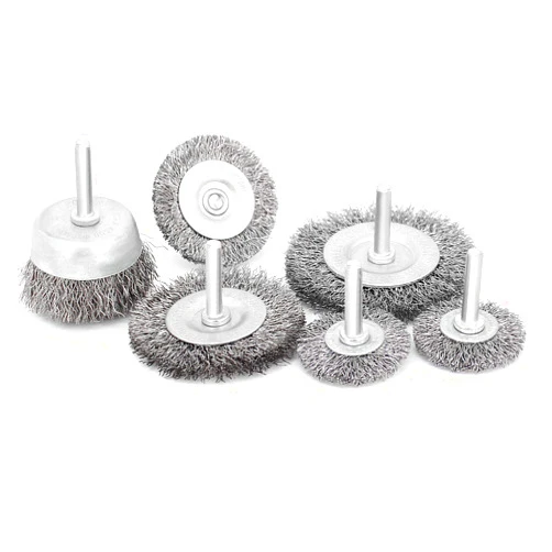 TOPULORS 6 Pcs Wire Wheel Cup Brush Set,1/4In Round Shank Wire Brush for Drill Attachment, for Cleaning Rust, Stripping and Abrasive