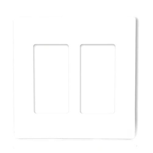 Maxxima 10 Pack 2 Gang Decorative Outlet - Screwless Multi Outlet Wall Plate, White, Standard Size, Perfect for Household Indoor Double Light Switches, Dimmers, or Timers, UL Listed - 10 Pack
