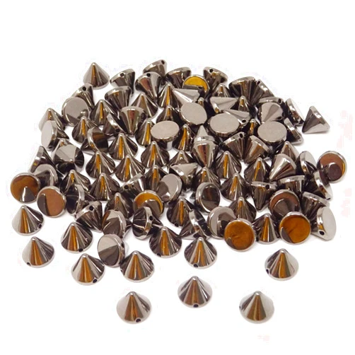 Honbay 100PCS Acrylic Punk Bullet Rivets Cone Spike Studs Beads, Sew on or Glue on (Gun Black)
