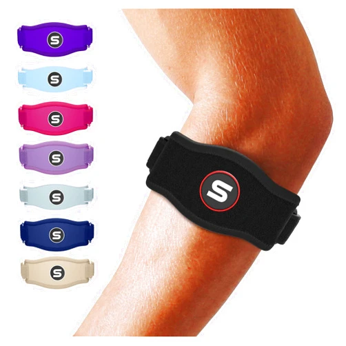 SS SLEEVE STARS Sleeve Stars Tennis Elbow Brace for Men & Women, Tendonitis Elbow Brace & Strap Golfers Elbow Brace Counterforce Band for Tendon Pain Relief & Support for Forearm w/ 3 Straps Fits 9-23