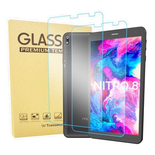 Transwon Nitro 8 Tablet Screen Protector/MAXWEST Nitro 8 Tablet Screen Protector Glass, Transwon 2PCS Tempered Glass for Maxwest Nitro 8 Tablet 8 Inch/Maxwest Astro 8Q Tablet