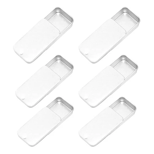 1st Choice Empty Slide Top Tin Containers for Lip Balm, Crafts, Storage Kit - .25oz, 6 Pack