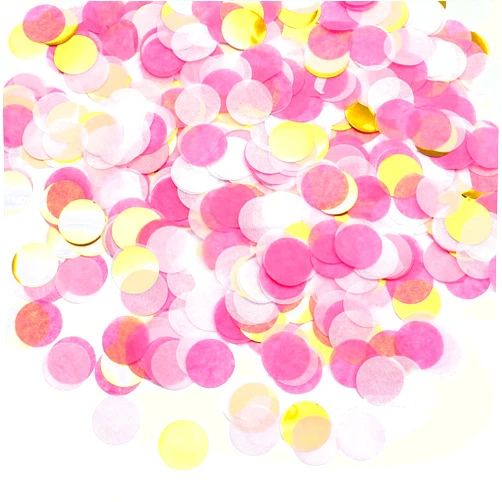 VCOSTORE Tissue Paper Confetti Circles - Round Paper Confetti Dots - Large Table Confetti for Birthday Wedding Party Decoration and Gift Box decoration,5000 pieces(Pink & Gold)