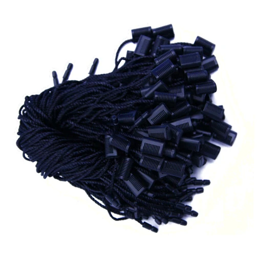 Metronic International Inc 7 Inch Black Hang Tag String Snap Lock Pin Loop Fastener Hook Ties ,500 Pcs