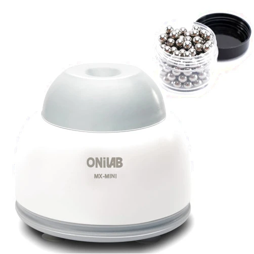 ONiLAB Mini Vortex Mixer with Touch Function, Lab Mixing, Nail Polish,Eyelash Adhesives and Acrylic Paints Mixing, Lab Vortexer for Tubes,Include 120 pcs Stainless Steel Mixing Balls