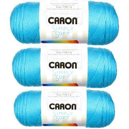 Caron Simply Soft Brites Yarn (3-Pack) Blue Mint H9700B-9608