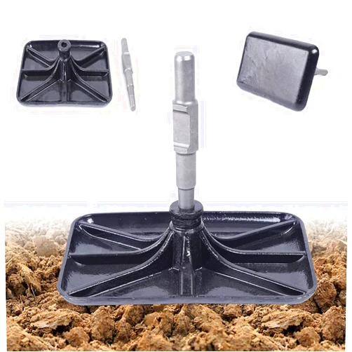 TBVECHI Compactor Plate, 11.8x7.9in Tamper Shank and Plate for Jack Hammer Compactor Rammer Manganese Steel Plate Tamper Plate Snoring Tablet