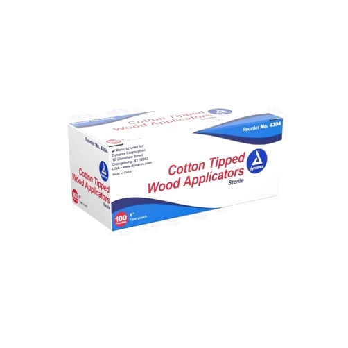 PackagingSuppliesByMail Cotton Tipped Applicators with Wooden Shaft, Non-Sterile, 6 Inch, 100 Pieces - MS-50360