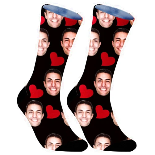 DASZGCB Personalized Socks with Picture,Personalized Valentines Day Gifts for Boyfriend,Custom Socks with Photo