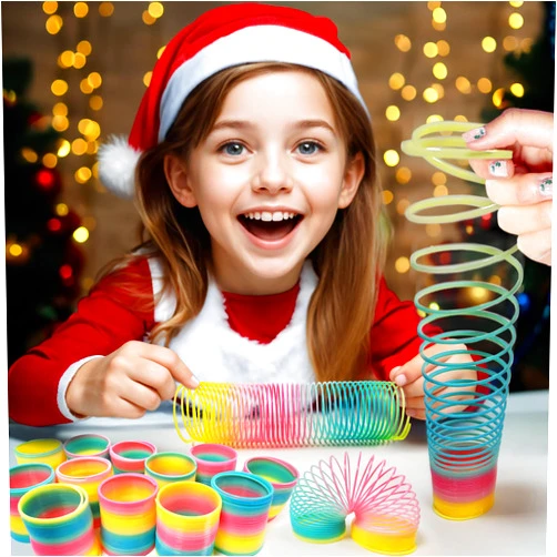 Glow Fever 12 Pack Large Party Set Spring Coil, 2.4Inch Magic Fidget Toys, Neon Plastic Spring Toys, Carnival Party Favors Birthday Gifts Goodie Bag Classroom Prizes Christmas Stocking Stuffers