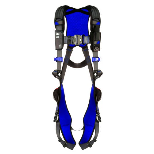 3M 1113007 DBI-SALA ExoFit NEX Vest Style Harness, Aluminum Back D-Ring, Locking Quick Connect Buckles, Large, Blue/Gray