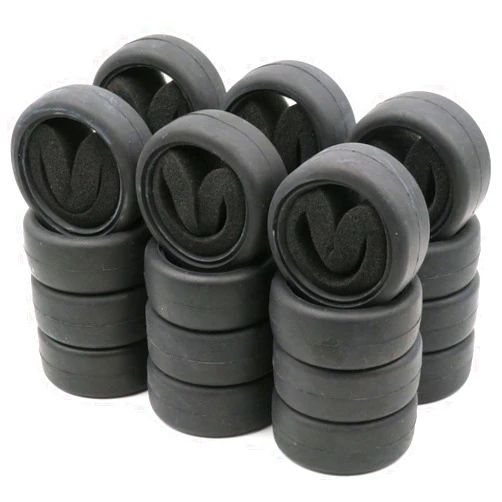 hobbysoul 24pcs RC 1/10 On Road Slick Tire Rubber Tyre with Foam Insert Fit for 1:10 Touring Drift Car Wheel Rim
