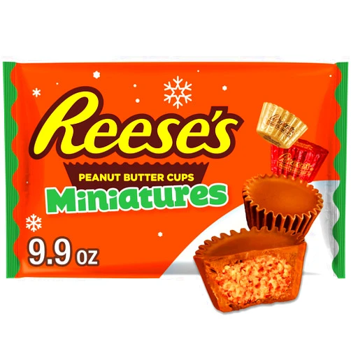 REESE'S Miniatures Milk Chocolate Peanut Butter Cups, Christmas Stocking Stuffer Candy Bag, 9.9 oz