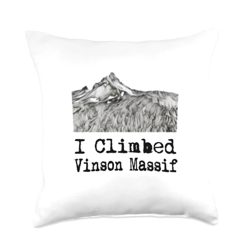 The Mysterious I Climbed Vinson Massif Shop I Climbed Vinson Massif Throw Pillow, 18x18, Multicolor