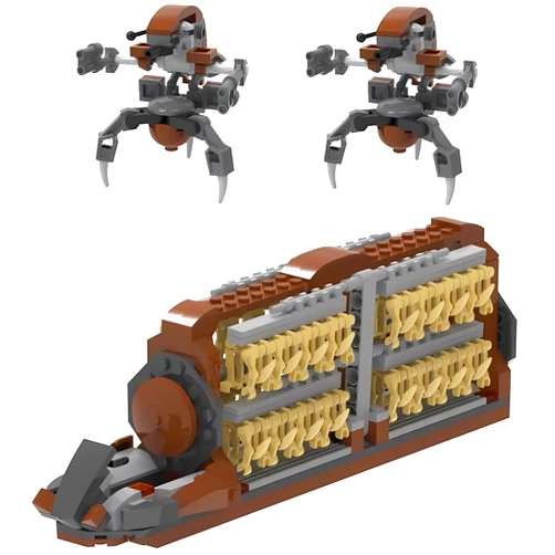 Tabitgs 32 Pieces Battle Soldiers Army Clanker Platoon Attack Craft Building Kit with 2 Droidekas Action Figures Building Blocks Set, Toys Gifts for Boys Kids (537 Pieces)