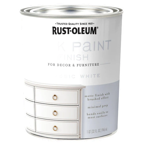 Rust-Oleum 331049 Milk Paint Finish, Quart, Classic White , 32 Fl Oz (Pack of 1)