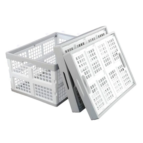 Vababa 28 L Plastic Collapsible Storage Bins, Stacking Utility Foldable Basket, Set of 3