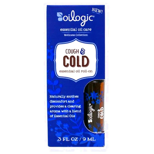 Oilogic Wellness Cough and Cold Relief Essential Oil Roll-On - for Adults and Children 12 Years and Older - Naturally Soothes and Clears Discomfort - 9ml (0.3 fl oz)