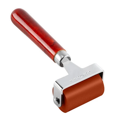 MyLifeUNIT Rubber Brayer, Brayer Ink Roller, 2 Inch Soft Rubber Brayer Roller with Wooden Handle