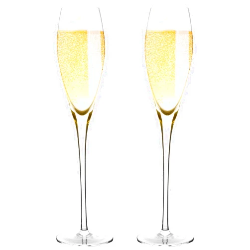 Bella Vino Hand Blown Crystal Champagne Flutes - Bella Vino Standard Champagne Glasses Made from Premium Crystal Glass, Great Gift, 10.5