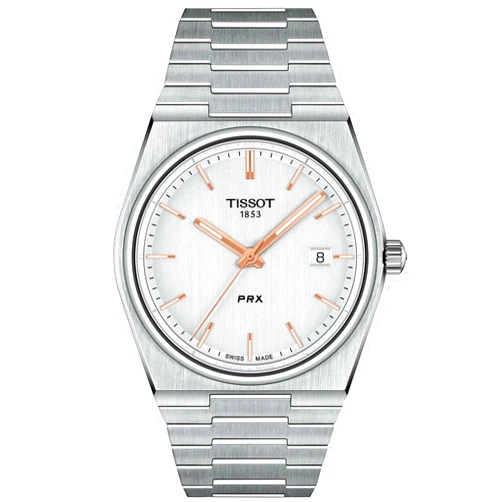 Tissot mens PRX 316L stainless steel case Dress Watch Grey T1374101103100