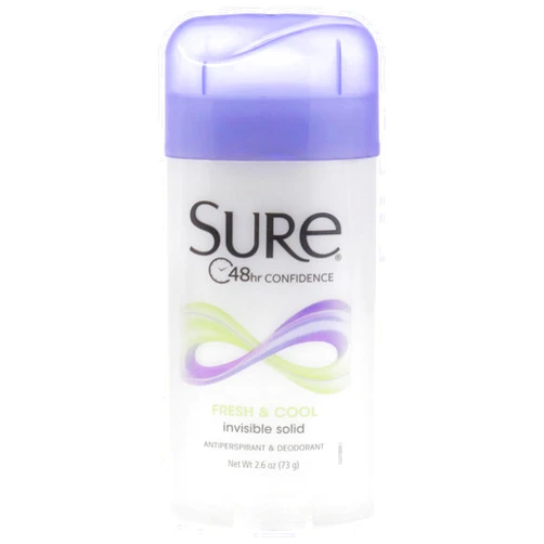 Sure Anti-Perspirant & Deodorant Invisible Solid Fresh & Cool 2.60 oz (Pack of 6)
