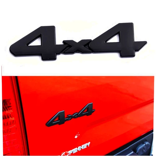 HUAPX 1Pack Metal Car 4x4 Emblem 3D Chrome Badge Decal Sticker Compatible with 4RUNNER Tundra Tacoma Rear Tailgate Tail Gate Door Truck SUV Pickup (New Matt Black)