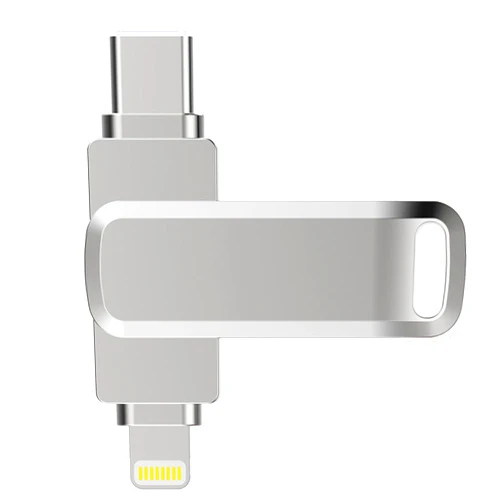WFJLWJL Computer, Mobile Phone, U Disk, Double Connector, Dual-Purpose Metal USB Flash Drive, high-Speed and Large-Capacity USB Flash Drive