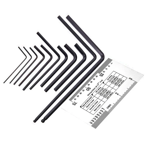 MIECOO MIECOO MIECOO 12PCS Guitar Luthier Repair Tool Kit, Includes 11PCS Guitar Bass Neck Bridge Nut Screw Adjustment Truss Rod Allen Wrenches and Guitar String Action Ruler Gauge for Guitar & Bass