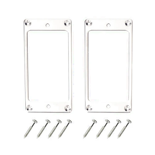 Yootones 2PCS Yootones Metal Humbucker Pickup Ring Cover Frame Replacement Compatible with LP/SG Guitar Mounting Electric Guitars (Silver)