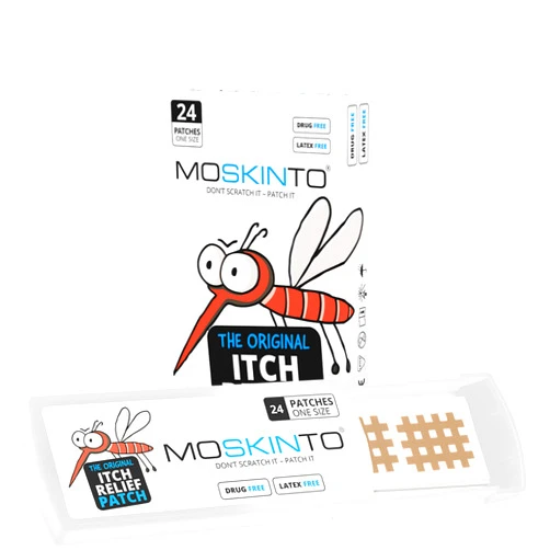 Moskinto, The Original Mosquito Itch Relief Patches for Kids & Adults, Bug Bite Patches Soothe Swelling & Itching Instantly, Anti Itch Bug Bite Relief, Suction Tool Alternative Travel Pack, 24 Count